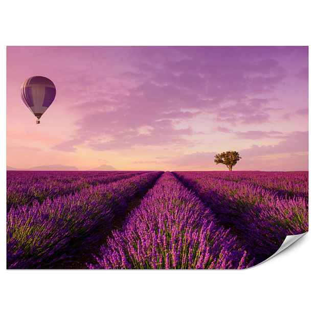 Muralo FOTOTAPETA do Obývacího Pokoje Levandulové Pole Horkovzdušný Balón Provence 250x175