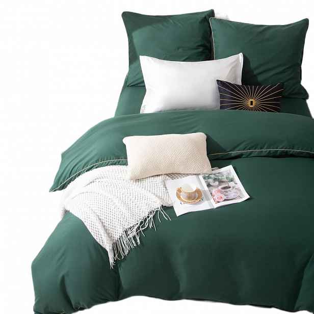 Povlečení Queen 220x200 lahvové se zlatým lemováním