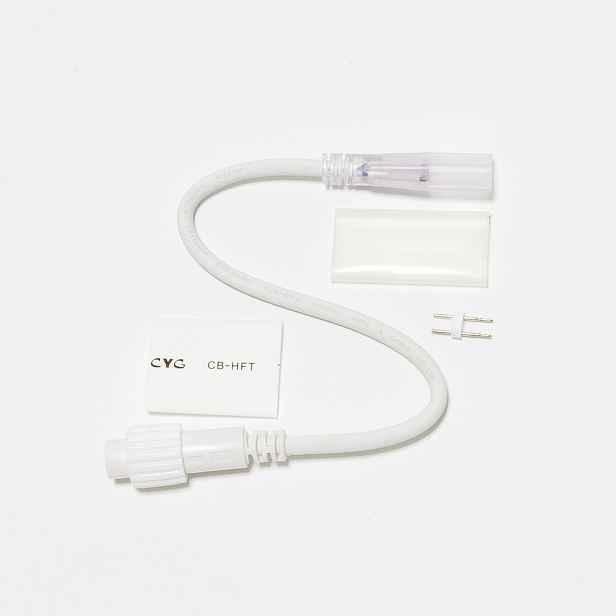 Prodlužovací kabel pro dvoustranný LED Neon, IP67, 230V, 25 cm, bílý, samčí