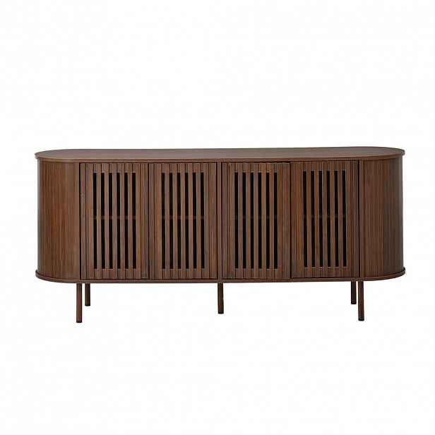 Urban Meuble PŘÍBORNÍK Ořechový se 4 posuvnými dvířky, 160 × 40 × 70 cm