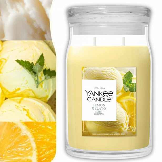 Velká svíčka Yankee Candle Lemon Gelato 567 g citronové gelato