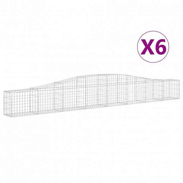 vidaXL Klenuté gabionové koše 6 ks 400x30x40/60 cm pozinkované železo