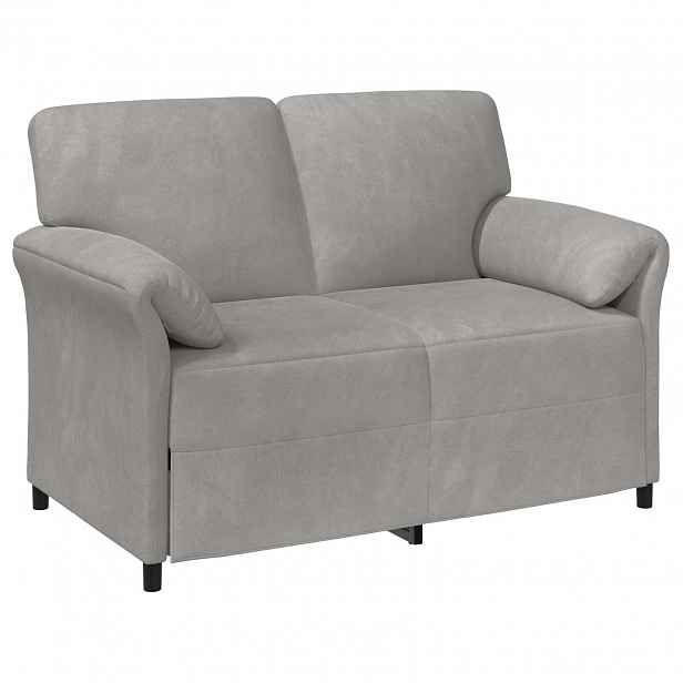 vidaXL Sofa pro dvě osoby Světle šedá 138 x 83 x 95 cm Samet