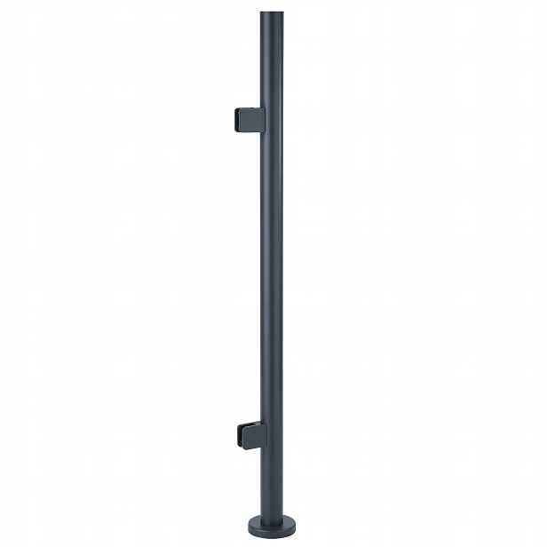 Startovací sloupek 110 cm pro skleněné zábradlí fi 42 Antracit 2 držáky Loft