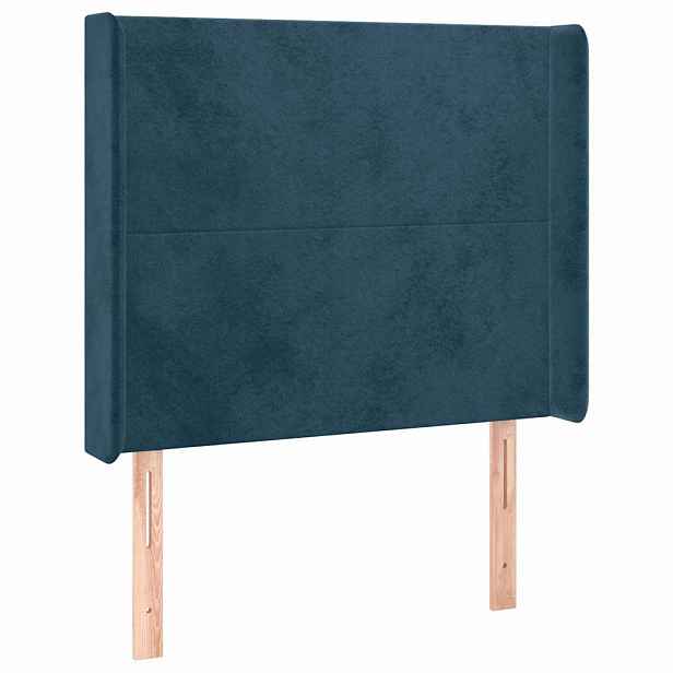 vidaXL Čelo postele typu ušák tmavě modrá 93x16x118/128 cm samet
