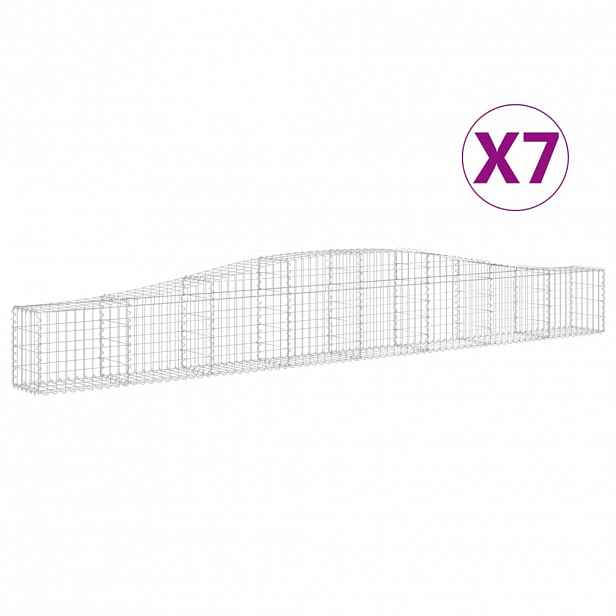 vidaXL Klenuté gabionové koše 7 ks 400x30x40/60 cm pozinkované železo