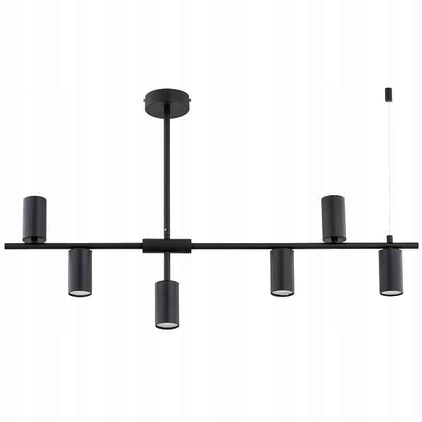 Závěsná lampa černé reflektory 6xGU10 10W moderní Saur Alfa