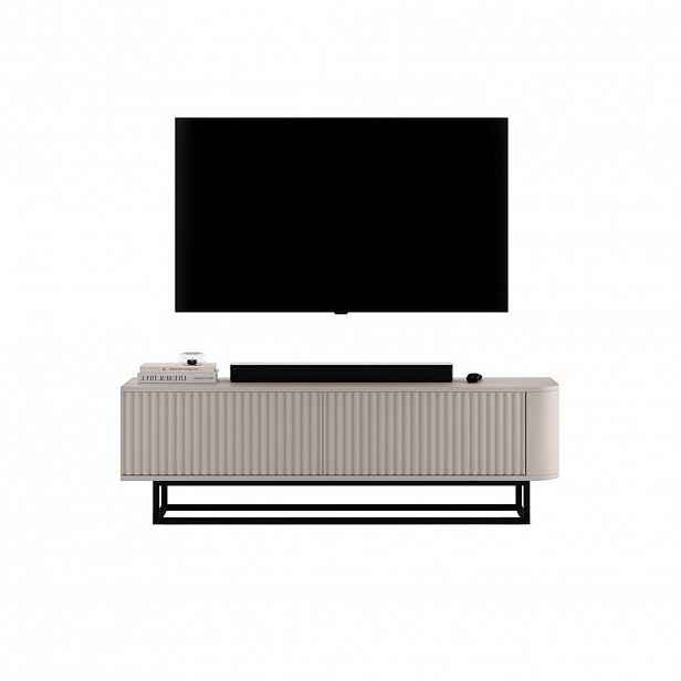 Meble Lindner TV STOLEK Aurora kašmírový matný 140 cm s kovovým rámem