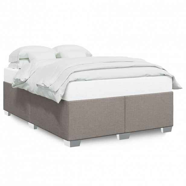 vidaXL Rám postele bez matrace taupe 160 x 200 cm textil