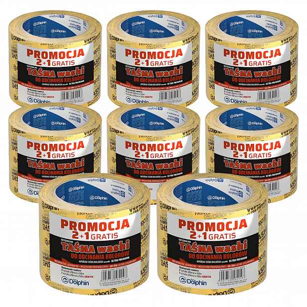 Malířská páska Washi Blue Dolphin pro odřezávání barev 29 mm x 50 m 2+1 ks