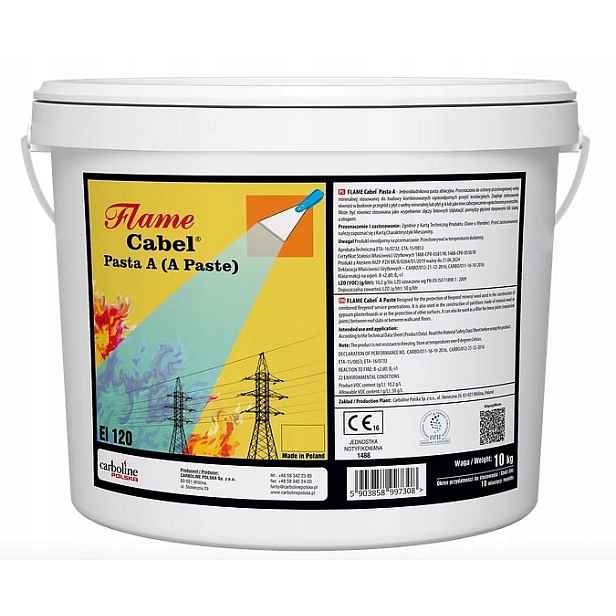 Protipožární Pasta Hmotnost Ppož Kbelík 10 Kg Carboline Flame Cabel Pasta