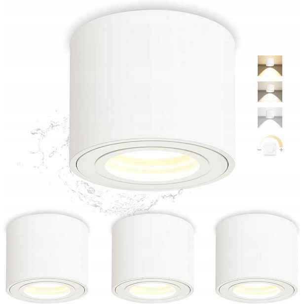 Reflektor Nástěnný Led IP44 Koupelnový 3CCT Stmívatelný Bílý Sada 4ks