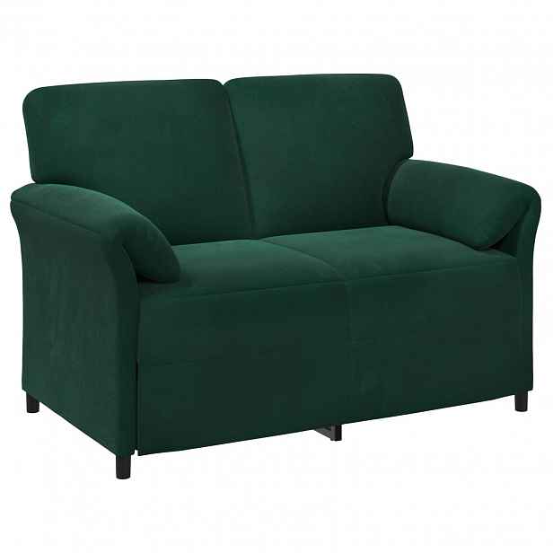 vidaXL Sofa pro dvě osoby Tmavě zelená 138 x 83 x 95 cm Samet