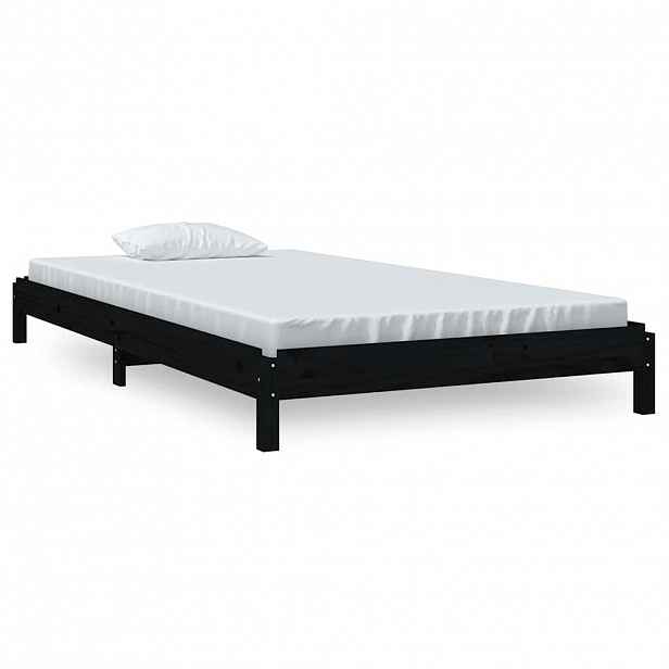 vidaXL Stohovatelná postel černá 90 x 200 cm masivní borovice