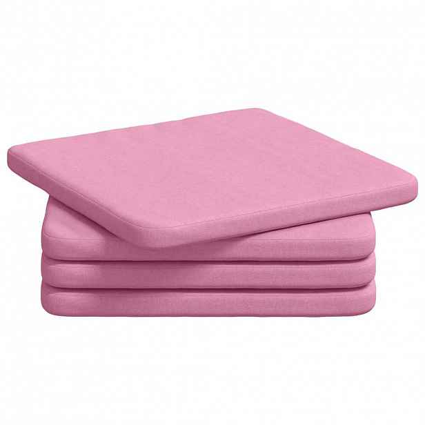vidaXL Polštáře na sedadla 4 ks textil Růžová 40 x 40 x 3 cm