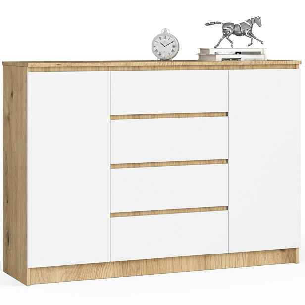 Ak furniture Komoda Inbia K 140 cm dub artisan/bílá