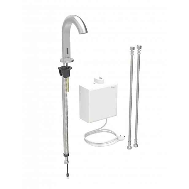 Geberit Piave - Elektronická umyvadlová baterie, síťové napájení, easy to clean, kartáčovaný nerez 116.162.SN.1