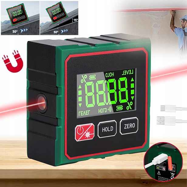 Laserový Úhloměr Digitální Elektronický Inklinometr Magnetická Základna