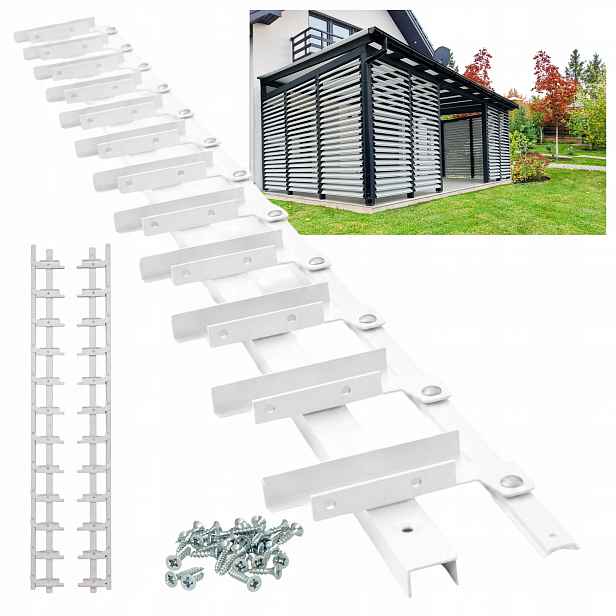 Pohyblivá Prkna Mechanismus Žaluzie Na Terasu Do Altánku Shutters Bílý 107 CM