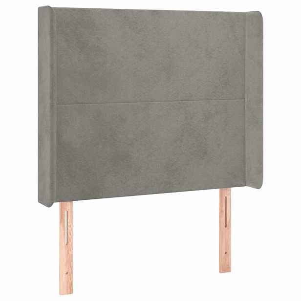 vidaXL Čelo postele typu ušák světle šedé 103x16x118/128 cm samet