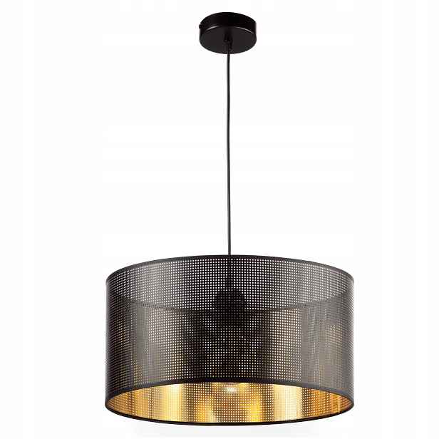 Závěsná Stropní Lampa Ažurové Stínítko Díry 40 CM E27 Zlatá Led Pl