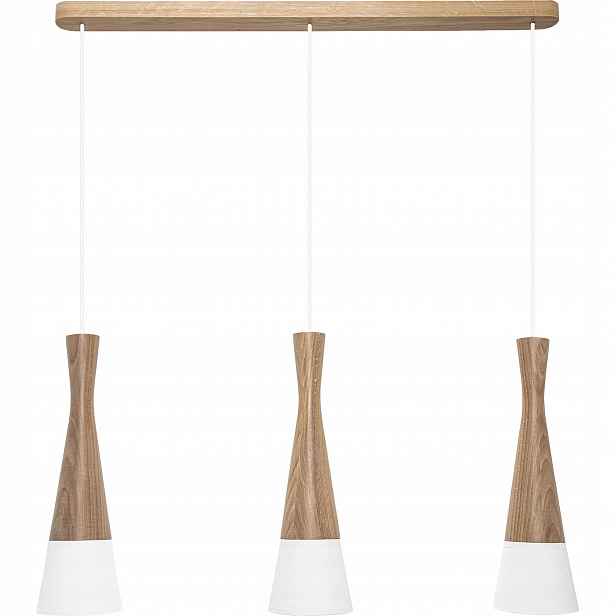 Dubová Závěsná Lampa Trojitá Lampa S Led Stínítkem