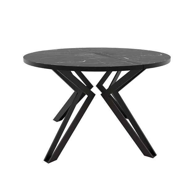 Idohome JÍDELNÍ STŮL RAMIRO 120 cm rozkládací z MDF, černý / Grigia Pietra