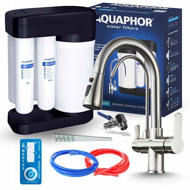Kuchyňská Baterie S Vytahovací Sprškou A Filtrem Reverzní Osmózy Aquaphor Pzh