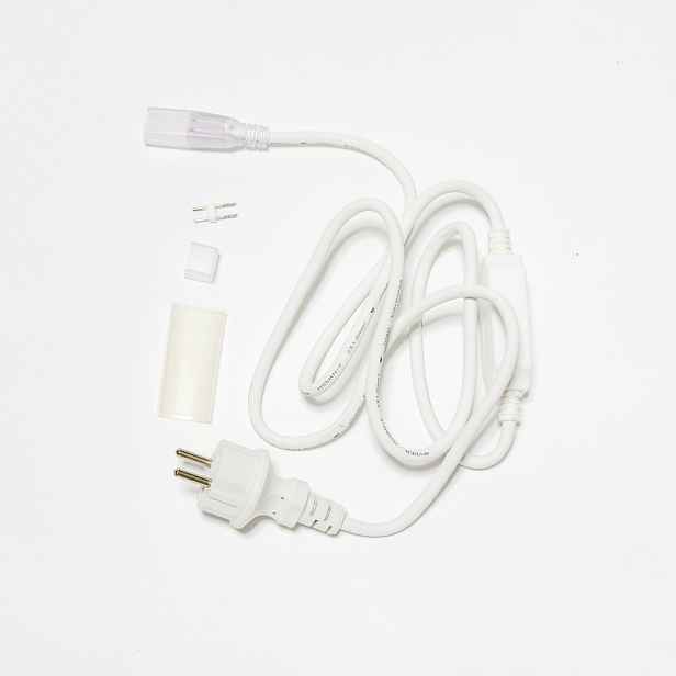 Napájecí kabel pro dvoustranný LED Neon, IP67, 1,5 m, bílý