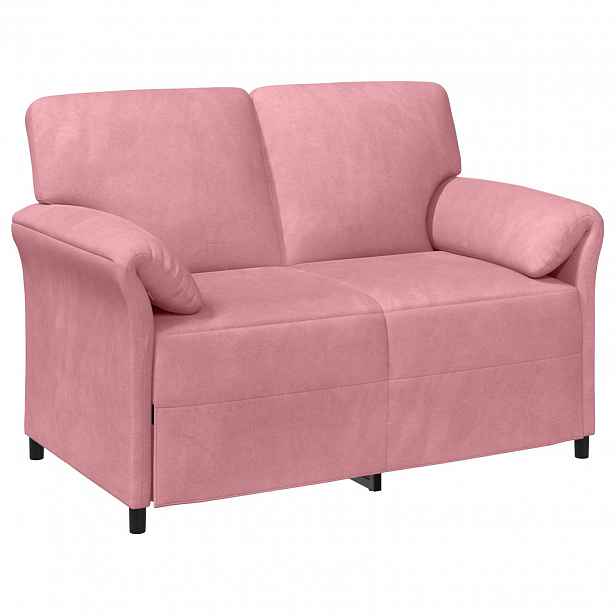 vidaXL Sofa pro dvě osoby Růžová 138 x 83 x 95 cm Samet