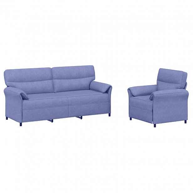 vidaXL Set pohovek 2 ks Modrá džínovina Textil