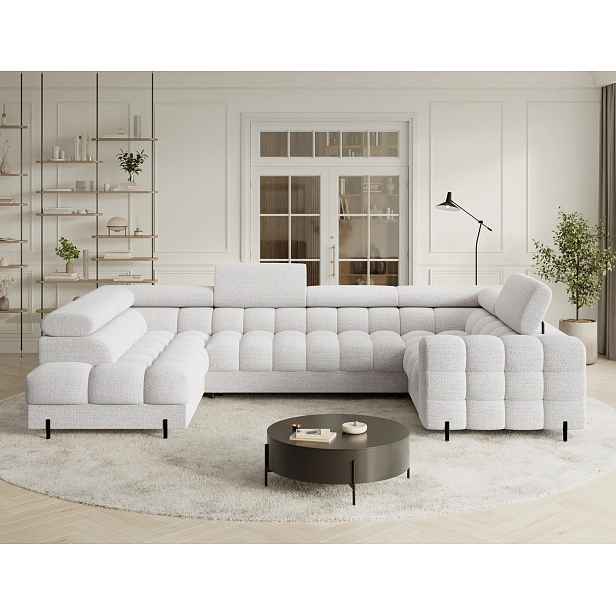 Designová sedací souprava do U KALANI - bílá, levé provedení