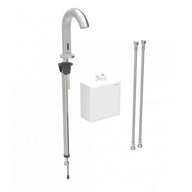Geberit Piave - Elektronická umyvadlová baterie, bateriové napájení, easy to clean, kartáčovaný nerez 116.164.SN.1