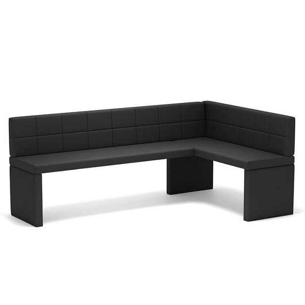 Idohome ROHOVÁ LAVICE MELVIN pravá ekokůže, 128/168 cm, antracitová