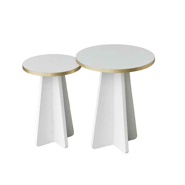 Sada konferenčních stolků Mushroom Gold and White, 2 ks