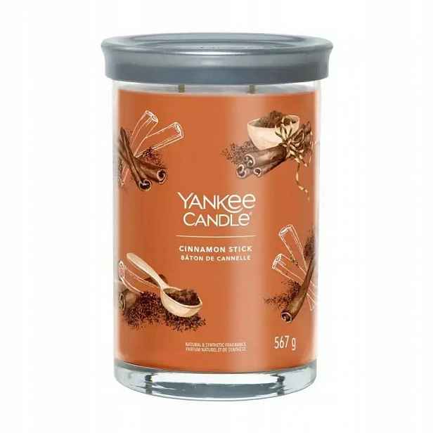Sklenice na svíčku Yankee Candle Signature se skořicovou tyčinkou a dvěma knoty