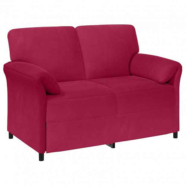 vidaXL Sofa pro dvě osoby Víno Červené 138 x 83 x 95 cm Samet