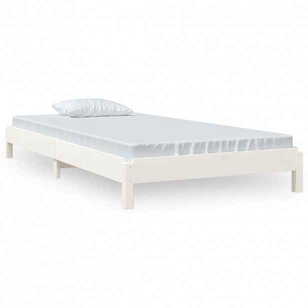vidaXL Stohovatelná postel bílá 90 x 190 cm masivní borovice