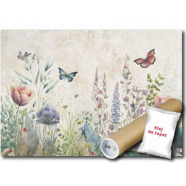 Vinylová fototapeta Květiny louka motýli 152x104