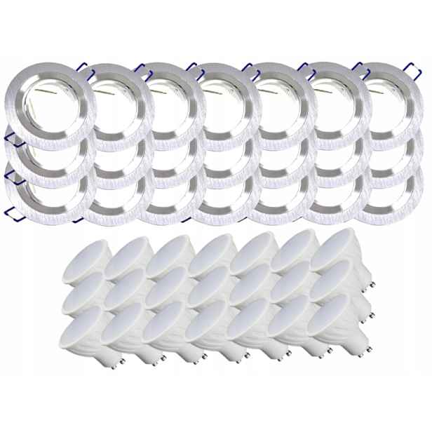 21x Nastavitelná Hliníková Lampa Stropní Lampa Inox Led Žárovky 5W