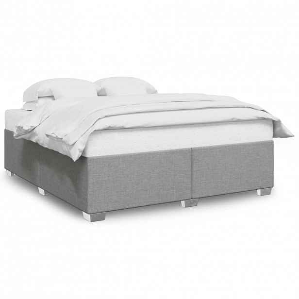 vidaXL Rám postele bez matrace světle šedý 180 x 200 cm textil