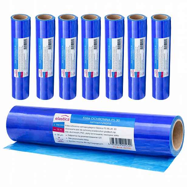 8 x Fólie na okna a skla Modrá 75 cm x 75 m Uv silná lepicí fólie