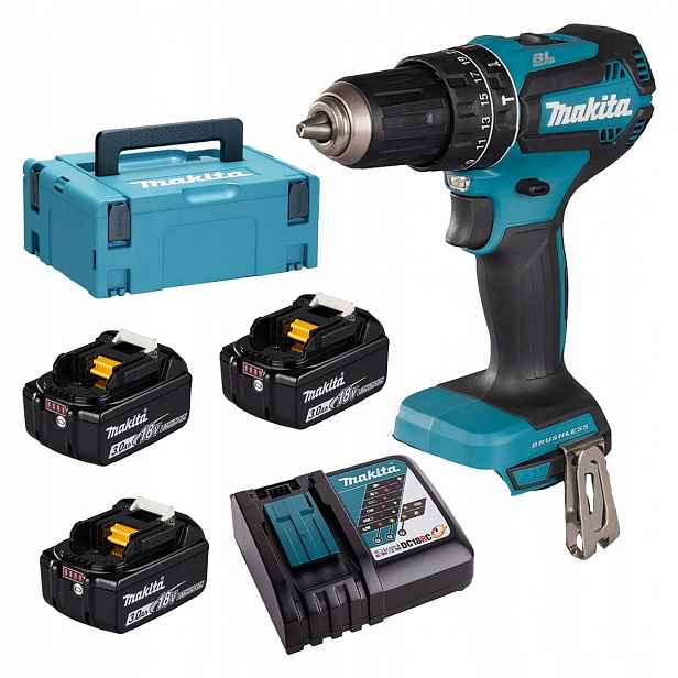 Aku Vrtačka příklep Makita DHP485RF3J Lxt 18V 50Nm Bl Xpt 3x3Ah kufr