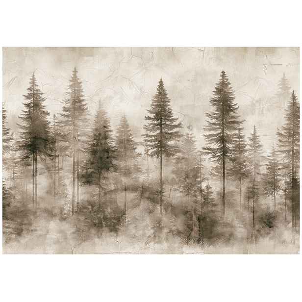 Fototapeta Hnědý Les Stromy Boho Tapeta Do Předsíně Kanceláře 150x105