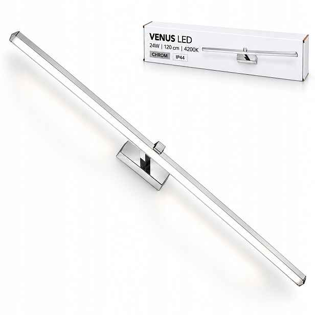 Nástěnné svítidlo Venus Led 24W 120 cm chrom pro zrcadlo neutrální 4200K IP44