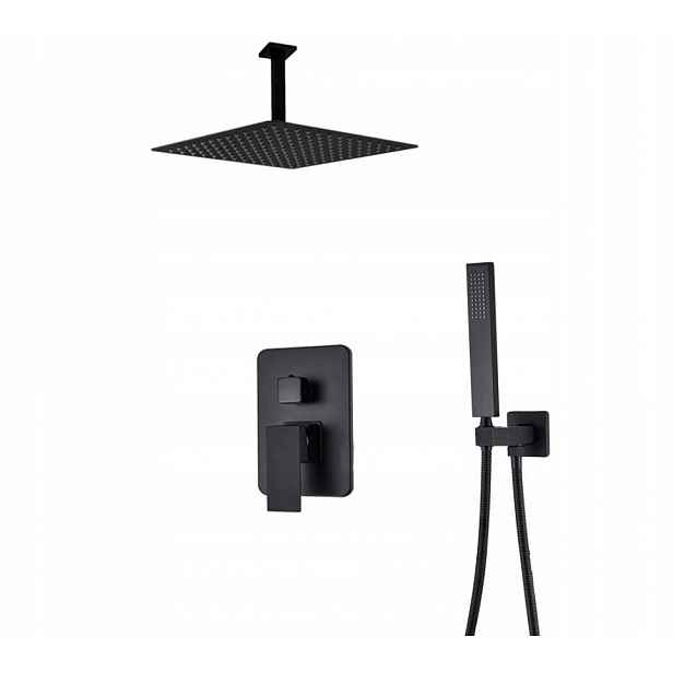 Podomítkový Set Černá Matná Dešťová Sprcha Box 30 CM