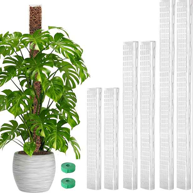 TEMU Balení 6 " X2 + 36" X2 + 48" X2 Plastová mechová tyč pro Monstera, velké D-tvarované tyče pro popínavé rostliny, vhodné pro rostlinný mech