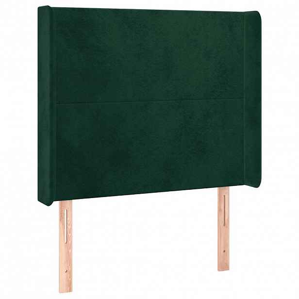 vidaXL Čelo postele typu ušák tmavě zelená 103x16x118/128 cm samet