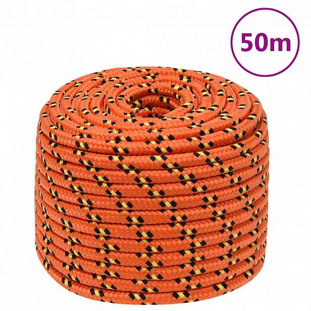 vidaXL Lodní lano oranžové 12 mm 50 m polypropylen