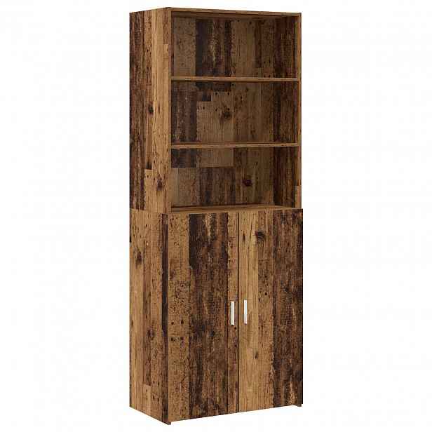 vidaXL Vysoký bufet Staré dřevo 70 x 42,5 x 185 cm Kompozitní dřevo